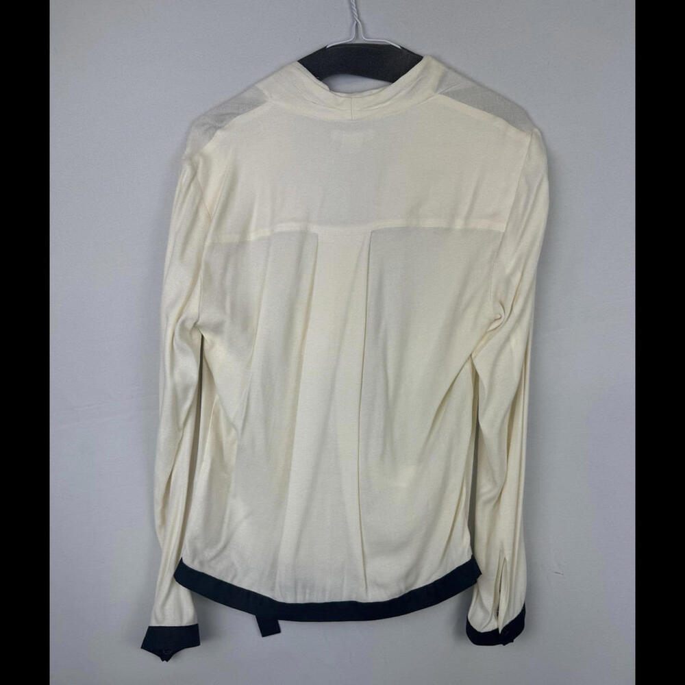 Helmut Lang Wrap Buckle Hem Blouse Ivory Size M - Picture 2 of 7